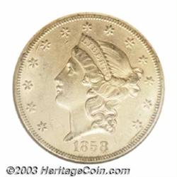 1858-S $20 AU58 NGC.
