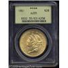 Image 1 : 1861 $20 AU55 PCGS.