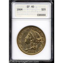 1864 $20 XF40 ANACS.