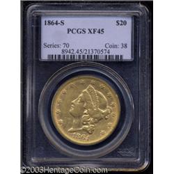 1864-S $20 XF45 PCGS.