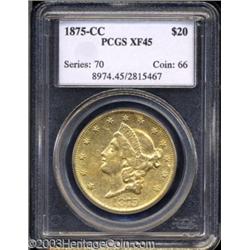1875-CC $20 XF45 PCGS.