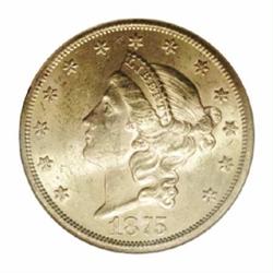 1875-S $20 MS62 NGC.