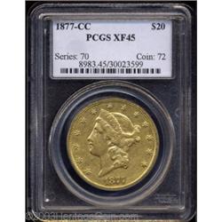 1877-CC $20 XF45 PCGS.