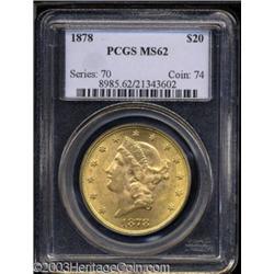1878 $20 MS62 PCGS.