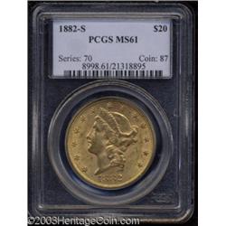 1882-S $20 MS61 PCGS.