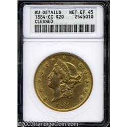 1884-CC $20 --Cleaned--ANACS. AU Details, Net XF45.