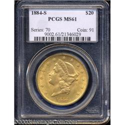 1884-S $20 MS61 PCGS.