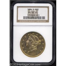1884-S $20 MS62 Prooflike NGC.