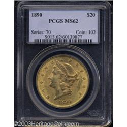 1890 $20 MS62 PCGS.