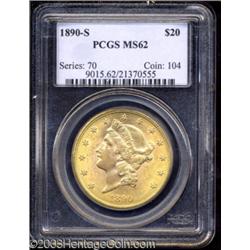 1890-S $20 MS62 PCGS.