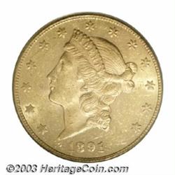 1891-CC $20 AU58 PCGS.