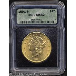 1891-S $20 MS62 ICG.