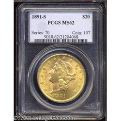 1891-S $20 MS62 PCGS.