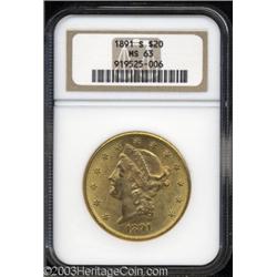 1891-S $20 MS63 NGC.