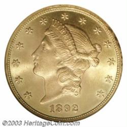 1892 $20 MS66 NGC.