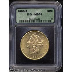 1893-S $20 MS61 ICG.