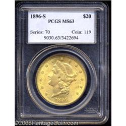 1896-S $20 MS63 PCGS.