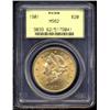 Image 1 : 1901 $20 MS62 PCGS.