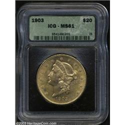 1903 $20 MS61 ICG.