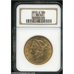 1903-S $20 MS63 NGC.