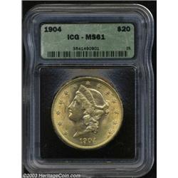 1904 $20 MS61 ICG.