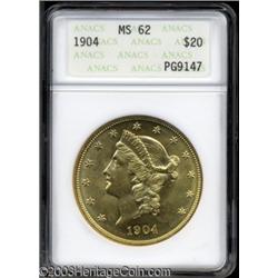 1904 $20 MS62 ANACS.