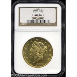 1904 $20 MS64 NGC.