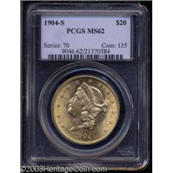 1904-S $20 MS62 PCGS.
