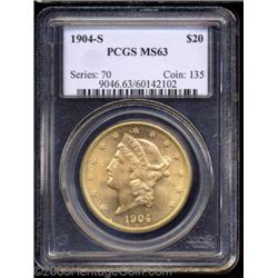 1904-S $20 MS63 PCGS.