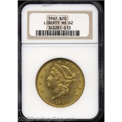 1907 $20 MS62 NGC.