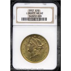 1907 $20 MS62 NGC.
