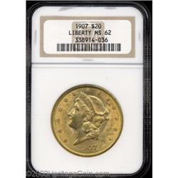 1907 $20 MS62 NGC.