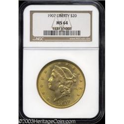 1907 $20 MS64 NGC.