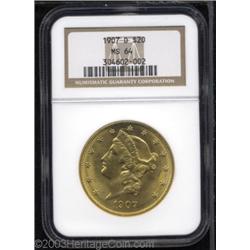 1907-D $20 MS64 NGC.