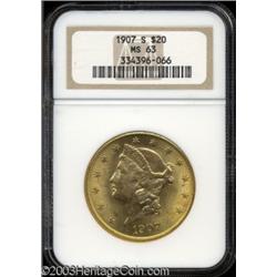 1907-S $20 MS63 NGC.