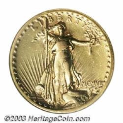 1907 $20 High Relief, Wire Rim--Rim Filed, Cleaned--ANACS. XF Details, Net VF30.