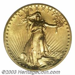 1907 $20 High Relief, Wire Rim MS63 PCGS.