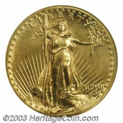 1907 $20 High Relief, Wire Rim MS64 NGC.