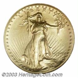 1907 $20 High Relief, Wire Rim MS64 NGC.