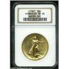 Image 3 : 1907 $20 High Relief, Wire Rim MS65 NGC.