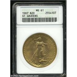 1907 $20 Arabic Numerals MS61 ANACS.
