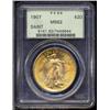 Image 1 : 1907 $20 Arabic Numerals MS62 PCGS.