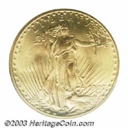 1907 $20 Arabic Numerals MS65 PCGS.