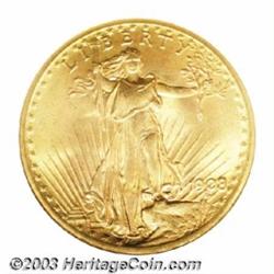 1908 $20 No Motto MS66 NGC.