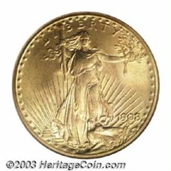 1908 $20 No Motto MS66 NGC.