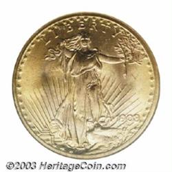 1908 $20 No Motto MS66 NGC.