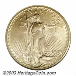 1908 $20 No Motto MS66 NGC.