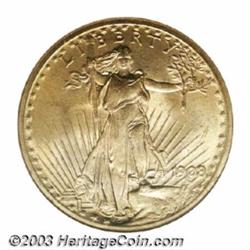 1908 $20 No Motto MS66 NGC.