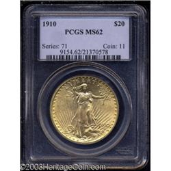 1910 $20 MS62 PCGS.