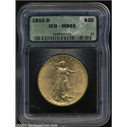 1910-D $20 MS63 ICG.